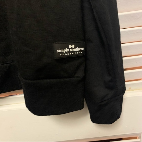 Simply Southern Cowl Neck Black Sweatshirt Medium - Picture 5 of 9